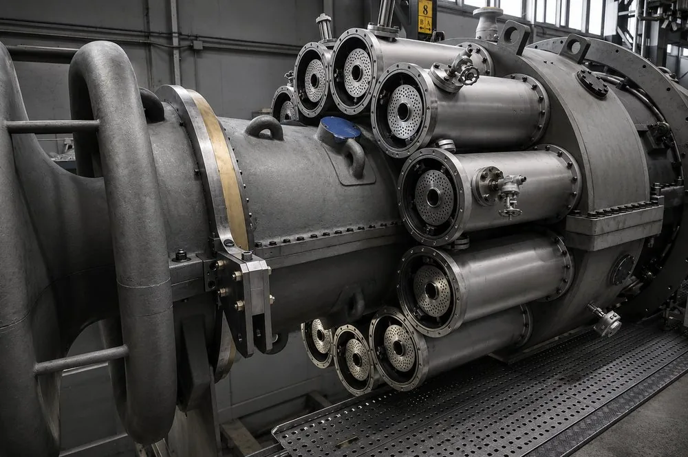 Gas turbine rotor and casing during overhaul